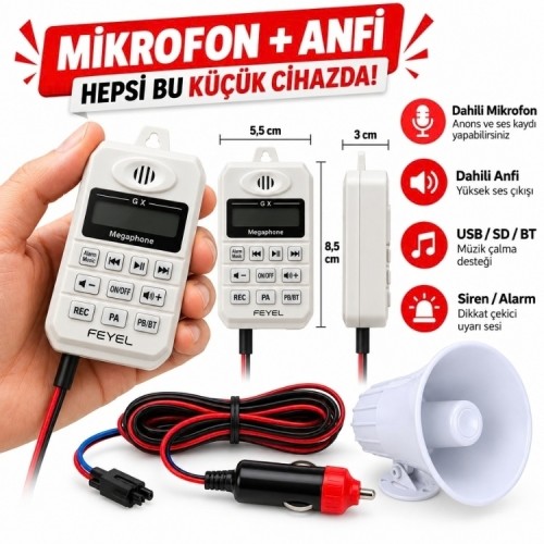 Feyel Pazarcı Anfisi Ses Sistemi Seti Mini Anfili USB'li Feyel Pazarcı Anfisi Ses Sistemi Seti Mini Anfili USB'li
